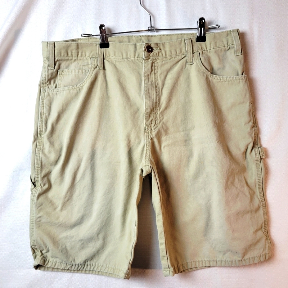 Dickies Canvas Khaki Cargo/Carpenter Shorts Mens Size 38